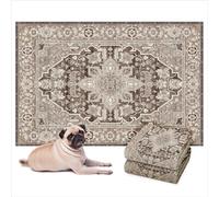 Lovewag Washable Pee Pads for Dogs - Decorative 36x48 inch Waterproof Dog Potty Pads - Non-Slip, Super Absorbent, Machine Washable - Floor Cover for Senior Dogs & Puppies - 2 Pack (Caramel Crème)