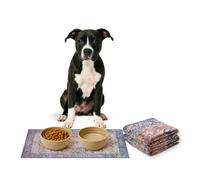 LOVEWAG Waterproof 2-Pack Pet Feeding Mats - 16" x 24" Premium Cat & Dog Food Mat - Non-Slip, Machine Washable Food Mat Protects Floors & Contains Water Bowl Spills - Place Mats (Rustic Terracotta)