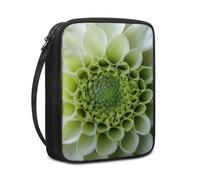 Lovewang Bible Case Beige Green Flower Book Pouch Protective Carrying Book Case Canvas Polyester with Handle and Zippered Women Men for Standard Size Bible Cover 27.5x22.5x5.5 cm