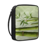Lovewang Bible Case Emerald Green Bamboo Book Pouch Protective Carrying Book Case Canvas Polyester with Handle and Zippered Women Men for Standard Size Bible Cover 27.5x22.5x5.5 cm