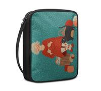 Lovewang Bible Case Green Red Elegant Book Pouch Protective Carrying Book Case Canvas Polyester with Handle and Zippered Women Men for Standard Size Bible Cover 27.5x22.5x5.5 cm
