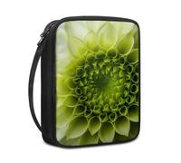 Lovewang Bible Case Matcha Green Flower Book Pouch Protective Carrying Book Case Canvas Polyester with Handle and Zippered Women Men for Standard Size Bible Cover 27.5x22.5x5.5 cm