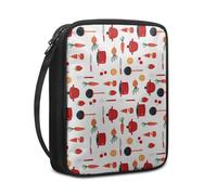 Lovewang Bible Case Red Pot Carrots Book Pouch Protective Carrying Book Case Canvas Polyester with Handle and Zippered Women Men for Standard Size Bible Cover 27.5x22.5x5.5 cm