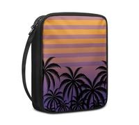 Lovewang Bible Case Striped Purple Tree Book Pouch Protective Carrying Book Case Canvas Polyester with Handle and Zippered Women Men for Standard Size Bible Cover 27.5x22.5x5.5 cm