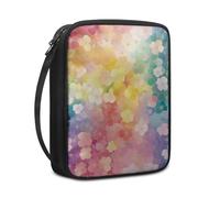 Lovewang Bible Case Yellow Green Floral Book Pouch Protective Carrying Book Case Canvas Polyester with Handle and Zippered Women Men for Standard Size Bible Cover 27.5x22.5x5.5 cm