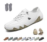 LOVEWLVN lpaca Barefoot Shoes - Ergonomic & Waterproof Barefoot Shoes For Pain Relief Outdoor Lightweight Comfy Breathable Non-Slip Walking Hiking Unisex Orthopedic Beck Sneakers(White,6 UK)