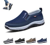 LOVEWLVNCL Breathable Orthopedic Travel Plimsolls, CNA Trop Men Orthopedic Shoes, Lightweight Non Slip Comfortable Casual Walking Boat Shoes (Color : Dark blue, Size : 40 EU)
