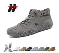 LOVEWLVNCL Italian Handmade High Boots Unisex Outdoor All-terrain Minimalist Beck Shoes Lightweight Breathable Non-slip Casual Barefoot Shoes For Hiking Camping & Driving Chukka Boots(grey,43 EU)