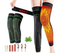 LOVEWLVNCL Radiofrequency Herbal Thermal Knee Support, Mugwort Tourmaline Acupressure Self-Heating Shaping Knee Sleeve, Mugwort Self Heating Knee Pads for Women and Men (Color : Green, Size : M)