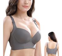 LOVEWLVNCL Taikay - Push-Up Bra, Taikay Bra, Plus Size Women Sculpting Uplift Bra Deep Cup Supportive Bra Hides Back and Side Fat Bra (Color : Grey, Size : 42/95CDE)