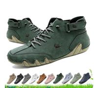 LOVEWLVNCL Vogldeck Men Women Waterproof Breathable Orthopedic Shoes - Outdoor Handmade Barefoot Walking Beck Shoes Lightweight Casual Chukka Boots for Hiking, Work & Everyday Wear(Green,46 EU)