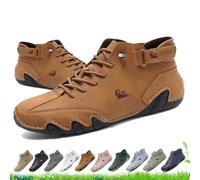 LOVEWLVNCL Vogldeck Men Women Waterproof Breathable Orthopedic Shoes - Outdoor Handmade Barefoot Walking Beck Shoes Lightweight Casual Chukka Boots for Hiking, Work & Everyday Wear(Brown,45 EU)