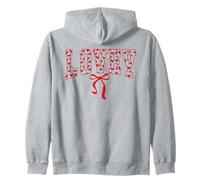 Lovey Hearts Bow Romantic Affection Design Zip Hoodie