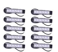 Loveyes 10pcs 12V Side Marker Lights, 6SMD LED Lamps,Front Rear Light Position for Truck Trailer Lorry Cab Bus Boat Tractor Motorhome Tail,Turn Signal Truck Bus Trailer Car SUV Boat Camper (White)