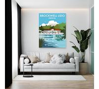 Loveyourlocation Brockwell Lido Art Print by Dave Thompson -size A4 (21 x 29.7)