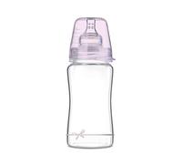 LOVI Anti-Colic Baby Feeding Glass Bottle with Dynamic Teat | 250 ml | Super Air Vent System | Protects The Sucking Reflex | Baby Shower Girl Collection