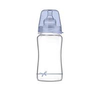 LOVI Anti-Colic Baby Feeding Glass Bottle with Dynamic Teat | 250 ml | Super Air Vent System | Protects The Sucking Reflex | Baby Shower Boy Collection