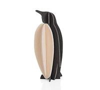 LOVI Penguin Black + Wood - 10 cm - Wooden Finnish 3D Decoration to Assemble Yourself