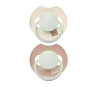 LOVI Prime dynamic silicone soothing pacifier, 2 pcs, sterilization capsule, protect suction reflex, anti-allergic, BPA free (Ivory Glow/Blush Glow, 18m+)