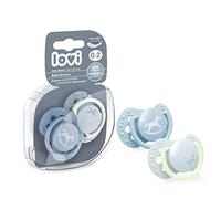 LOVI Soother 0-2 Months, Baby Dummies with Silicone Teat, Dynamic Tip, Baby Shower Boy Collection, 2 Pieces, Blue