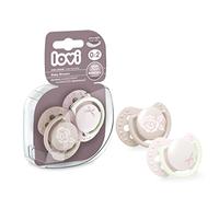 LOVI Soother 0-2 Months, Baby Dummies with Silicone Teat, Dynamic Tip, Baby Shower Girl Collection, 2 Pieces, Rose