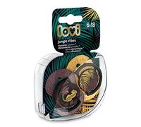 LOVI Soother 6-18 Months, Baby Dummies with Silicone Teat, Dynamic Tip, Jungle Vibes Girl Collection, 2 Pieces, Maroon