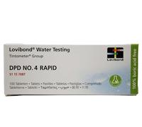 Lovibond - DPD 4 Rapid Dissolving Tablets | Total Chlorine Indicator for Pool Hygiene | Suitable for Comparators | Pack of 100, Compatible with Palintest DPD3, Pool Water Testing Kit