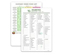 lovielf Reusable Diabetes Grocery Shopping List Food Chart & Meal Planner and Glycemic Index Diabetes Management | Double Sided Erasable material A4 size