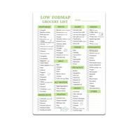 lovielf Reusable Low fodmap Grocery & Shopping List for Nutrition, Gut Health, IBS Relief, and Enhances the Elimination Diet | Double Sided Erasable material