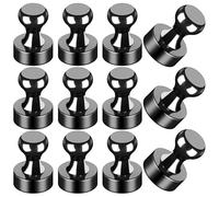 LOVIMAG 12Pcs Black Minimalist Fridge Magnets, Strong, Small Size, Perfect for Whiteboard, Refrigerator, Office, Classroom, Map