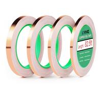 LOVIMAG Copper Foil Tape, Conductive Copper Tape 4 Sizes (0.2/0.24/0.3/0.4Inch) x82.5FT, Copper Tape Conductive Adhesive for Stained Glass, Guitar and EMI Shielding, Electrical Repairs, Grounding