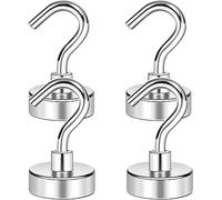 LOVIMAG Cruise Magnets for Door, 25lbs Magnet Hooks for Cruise Cabin,Strong Magnetic Hooks for Hanging,Refrigerator, Ceiling, Kitchen, Neodymium Magnets with Hooks for Magnetic Key Holder- 4 Pcs