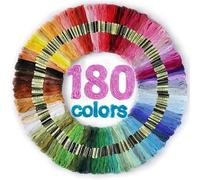 LOVIMAG Embroidery Thread Floss 180p Colors Skeins Friendship Bracelet String Making Bracelets Cross Stitch Kit Supplies Thin Yarn Sewing Patterns Strings Cotton Crochet Braces Wrap Rainbow Crafts