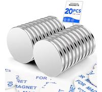 LOVIMAG Neodymium Fridge Magnets, 25x2mm Waterproof Strong Rare Earth Magnets, Powerful Refrigerator Magnets with Adhesive Backing for Craft, DIY, Office, Kitchen, Whiteboard Magnets - 20 Pack