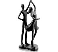 LOVIN PRODUCT 7.5" Cast Iron Couple Statue, Romantic Dancing Figurine | Metal Abstract Art Decor, Anniversary Wedding Gift for Couples, Home Office Mantelpiece Ornament