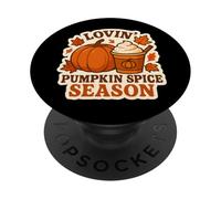 Lovin' Pumpkin Spice Season Autumn Fall Latte Lover Vintage PopSockets Adhesive PopGrip