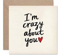 Loving Anniversary Card - Crazy About You - Adorable Happy Anniversary Card for Women Men, 145mm Cute Anniversaries Greeting Cards