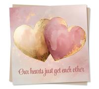 Loving Anniversary Card for a Special Someone - Love Hearts, Gold, Painting - For a Soulmate, Loved One, Girlfriend, Boyfriend, Partner, Wife, Husband