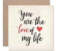 Loving Anniversary Card - Love Of My Life - Adorable Happy Anniversary Card for Women Men, 145mm Cute Anniversaries Greeting Cards
