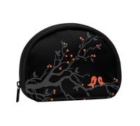 Loving Bird Print Portable Mini Storage Bag Shell Shaped Wallet Small Coin Wallet Shell Storage Bag