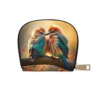 Loving Bird print Wallet Credit Cards Holder Business Card Case for Men Women Compact Size for Adults, White, One Size