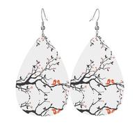 Loving Bird Women'S Drop-Shaped Leather Earrings Are Suitable For Parties, Holiday Parties And Gifts.