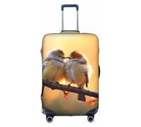 Loving Bird1 Luggage Cover Elastic Washable Stretch Suitcase Protector Scratch Resistant Travel Cover White/Opulent Garden Medium, White/Opulent Garden, M
