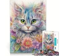 Loving Cat 1000 Pieces Jigsaw Puzzles for Teenagers Strong Memory DIY Fun Joyful Challenge Xmas Idea (38x52cm)
