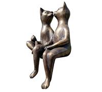 Loving Cat Statue Kitten Couple Figurines Resin Hand-Painted Sculpture Crafts Home Resin Decorations Valentine's Day Couple Cat Dating Statue Decoration for
