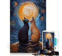 Loving Cats 1000 Piece Jigsaw Puzzles for Teenagers Jigsaw Memory Build True Detail Playful Challenge (38x52cm)