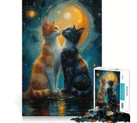 Loving Cats 1000 Pieces Jigsaws Adults Puzzles Logic Fun Clear Tone Playful Challenge (38x26cm)