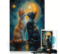 Loving Cats Jigsaw Puzzle 1000 Piece for Adults Serene Game Serene Game Pattern Build Xmas Fun Gift (38x52cm)