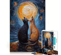 Loving Cats Jigsaw Puzzles for Adults 1000 Piece Brain Agility Restful Game Happy Challenge Night Game (50x75cm)
