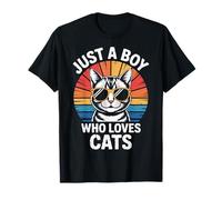 Loving Cats Just A Boy Who Loves Cats Kitten Owner Boys T-Shirt
